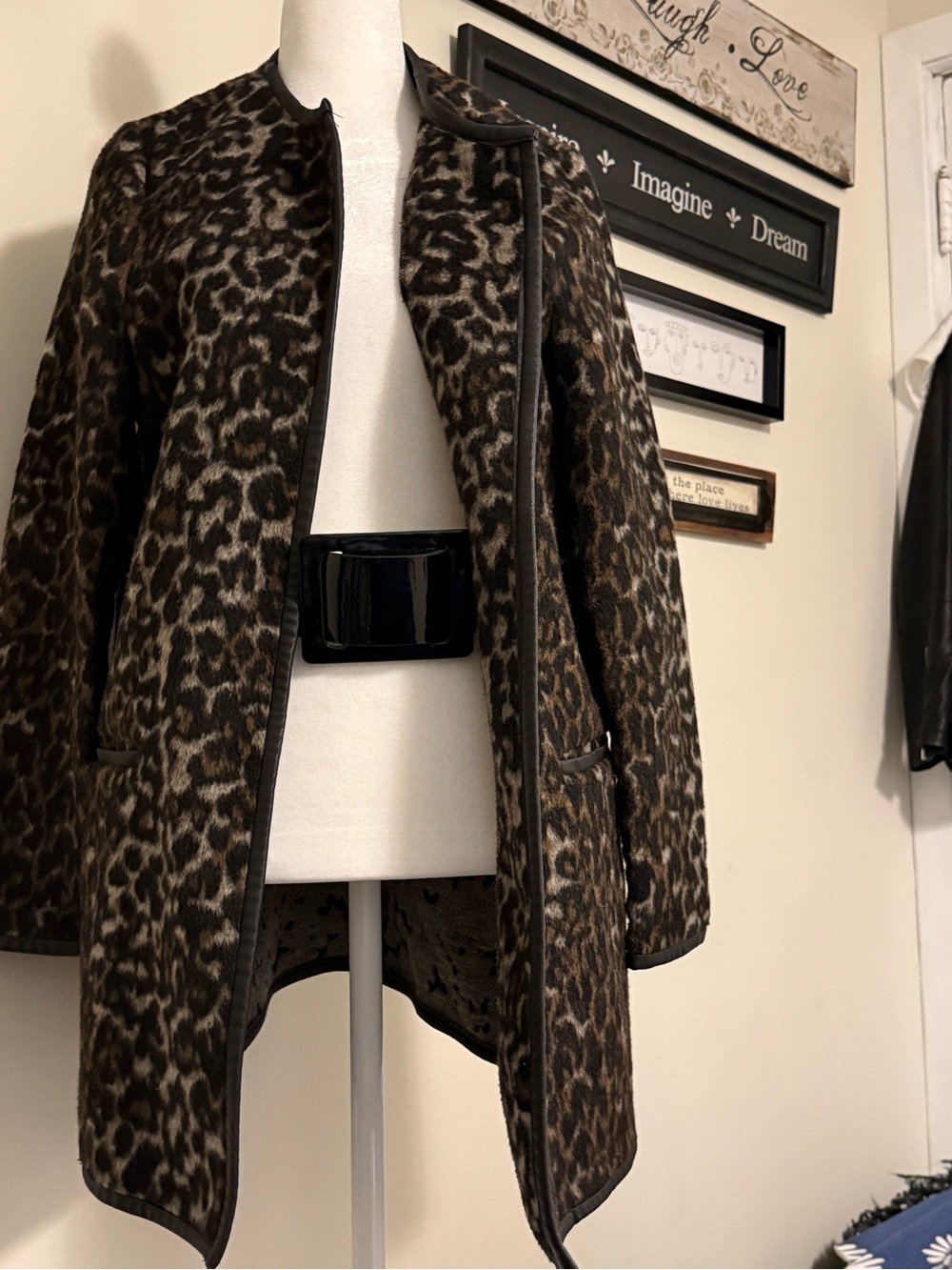 Leopard print overcoat